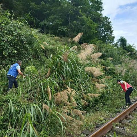 钤山镇开展铁路护路雨汛期间巡查工作