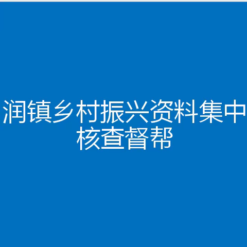 润镇“三步一常态”促有效衔接——核查督帮篇