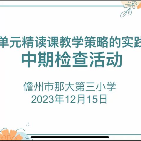 中期汇报凝智慧，交流研讨促成长——记小课题中期检查活动