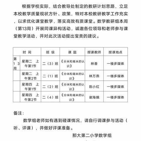 同课异构展风采      互研共学促提升 ——那大第二小学数学科同课异构教研活动