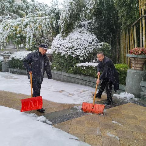 冬日暖人心扫雪我先行