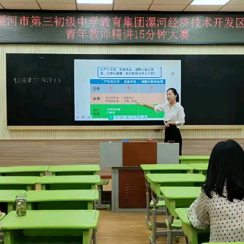 “教”沐春风，“赛”以成长———漯河市第三初级中学开展2023—2024学年度青年教师精讲15分钟大赛活动