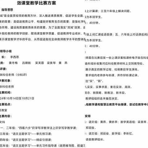 新塘小学“双减”背景下第十六届“青春杯”教师高效课堂教学比赛活动