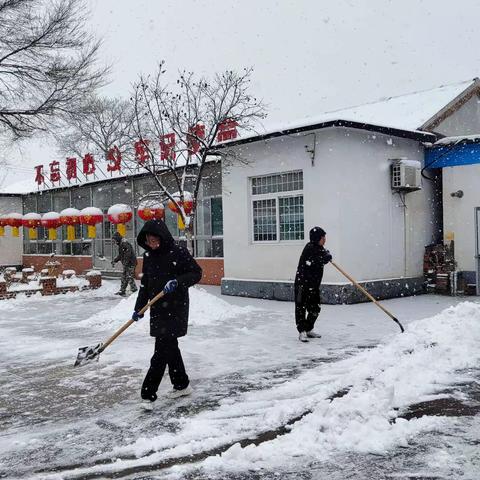 沣水镇寨子村清理路面积雪