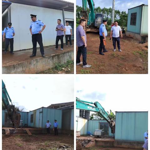 执法人员依法对违建审计图斑进行拆除