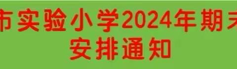 2024年实验小学期末考试安排通知