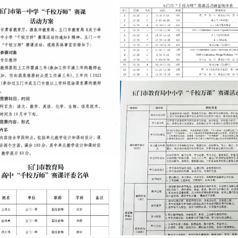 千校万师， 德艺育人。 芳华待灼， 弦歌不辍。 玉门市高中学校赛课决赛圆满成功