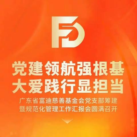 广东省富迪慈善基金会党支部筹建暨规范化管理工作汇报会圆满召开