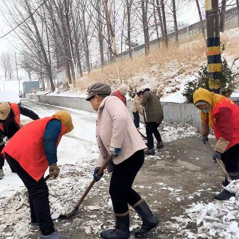 桑梓店街道朱河圈村开展雪后清理工作