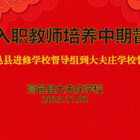 “师徒相长，同行共赢”——高邑县大夫庄学校新入职教师培养中期工作汇报