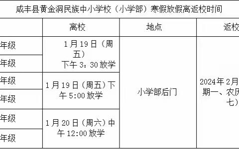 2024年寒假放假通知