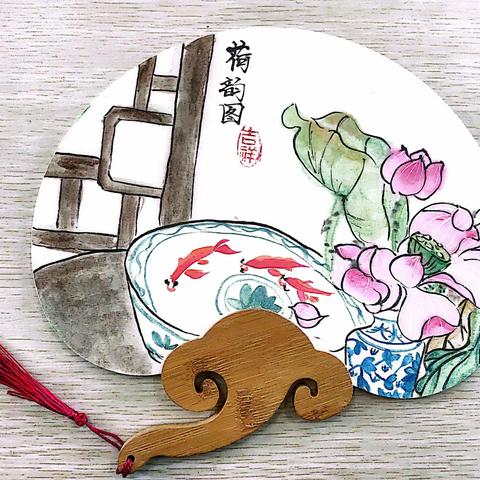 人间五月 迎夏绘扇    北顺小学六年级下册美术课堂作业——《扇面画》
