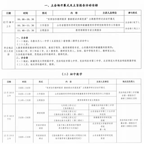 鲁新联动，共筑教育新篇 ——“东西协作教研提质 鲁新联动共谋发展”教学研讨活动