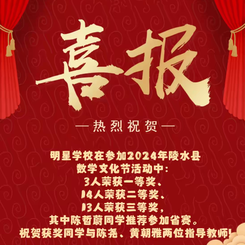 热烈祝贺明星学校在2025年陵水县小学数学文化节竞技活动中，喜获佳绩！