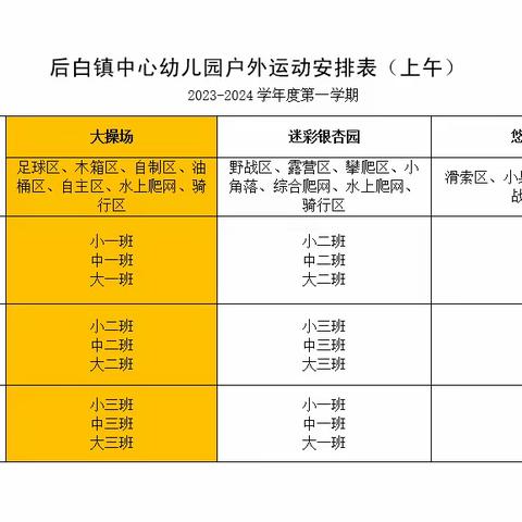 大操场活动安排