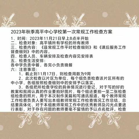 常规检查落实处，规范管理促成长—记隆回县高平中心学校2023年下学期第一次常规工作检查