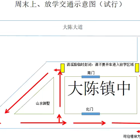 大陈镇中关于学生上下学接送倡议书