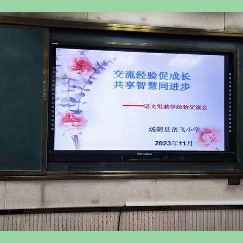 交流经验促成长，共享智慧同进步——汤阴县岳飞小学教学经验交流活动