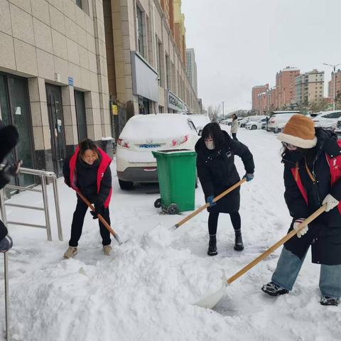 张北县南山路街道隆兴府社区开展“冬日齐扫雪，热情暖人心”志愿服务活动