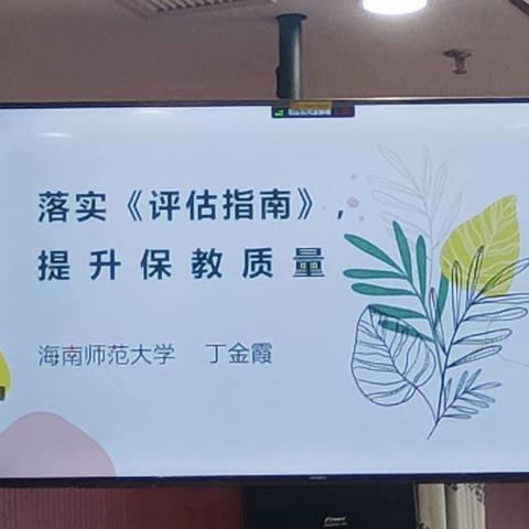 落实《评估指南》提升保教质量培训——海南师范大学  丁金霞