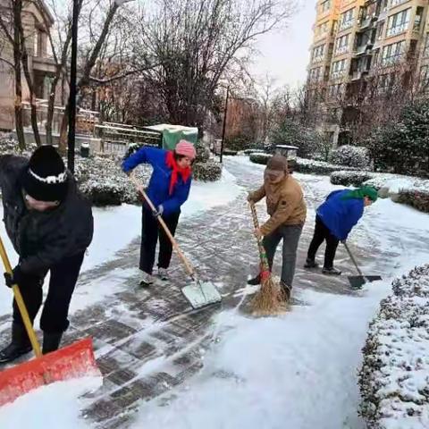 冬日暖人心，扫雪我先行