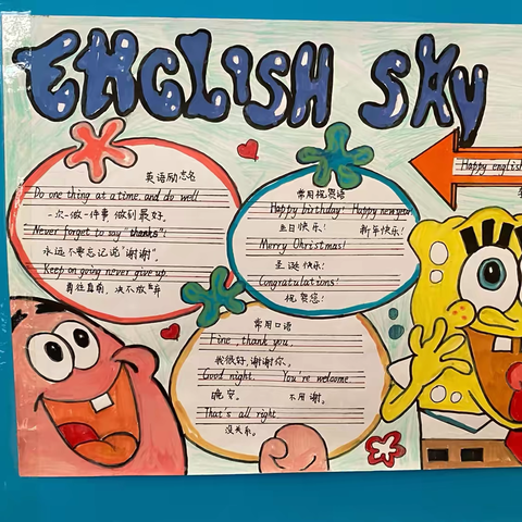 English sky——黄圃镇大岑小学英语手抄报评比活动