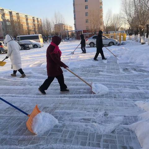 物探社区开展“以雪为令”清雪活动