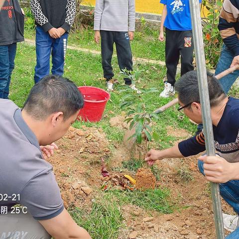 不负好春光，种植新希望。 —化州市宝圩镇调马小学绿美化州植树活动