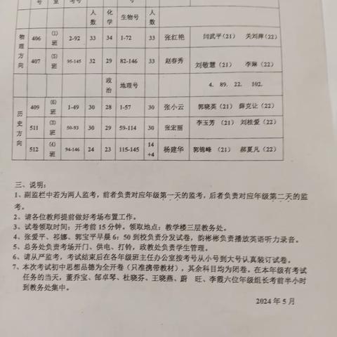 2023-2024高二三班下学期第二次月考分析