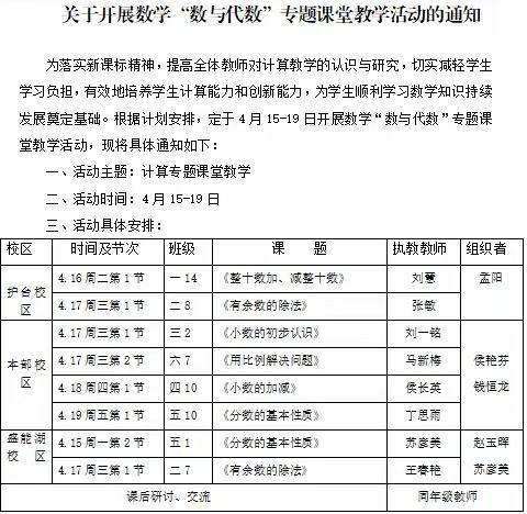 【慧心五小•数学教研】聚焦核心素养，发展数感之“数与代数”-临沂五小数学"数与代数"专题课堂教学活动