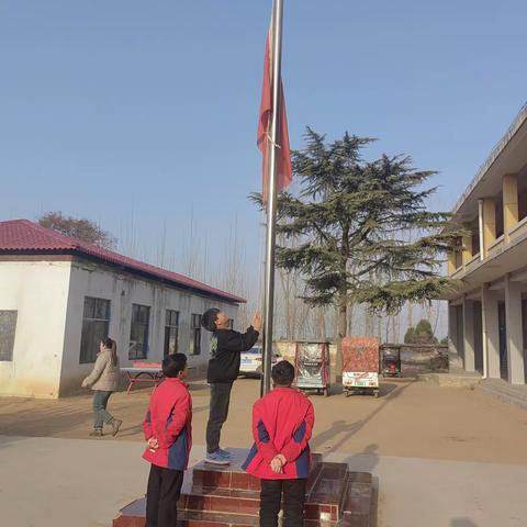 祥符区西姜寨乡前常岗小学升旗仪式