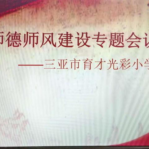 师德师风建设会议——三亚市育才光彩小学