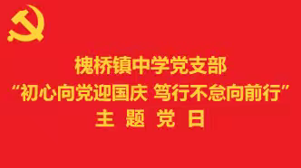 槐桥镇中学开展“初心向党迎国庆 笃行不怠向前行 ”主题党日活动