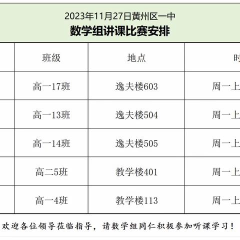 课赛促成长，精彩齐绽放——黄州区一中讲课比赛（数学专场）