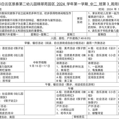 锦翠苑园区中二班第三周活动分享