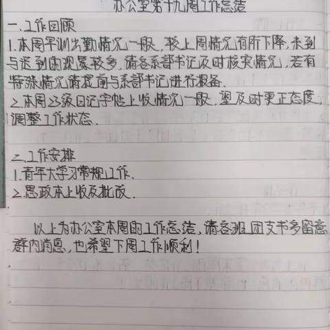 武汉市财贸学校第十九周工作总结