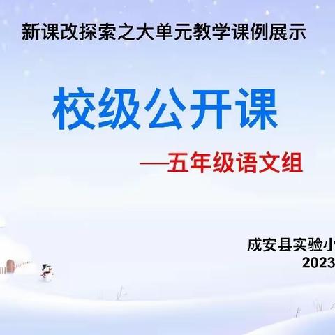 “教有所得，研有所获”——实验小学西校区五年级语文组大单元校级公开课