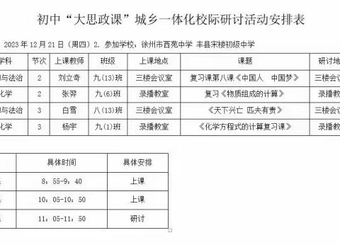初中“大思政课”城乡一体化校际研讨活动