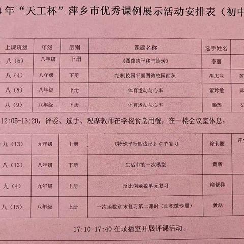 【课题动态09】研习新课标  践行新理念——记课题组成员参加萍乡市2024年“天工杯”优秀课例（初中数学）展示活动