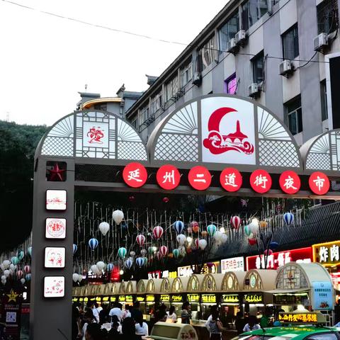 逐梦前行第二天晚打卡二道街夜市和宝塔山夜景