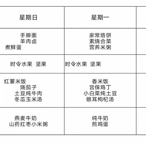 蔚县第二幼儿园 一周食谱 【4月28日-4月30日】