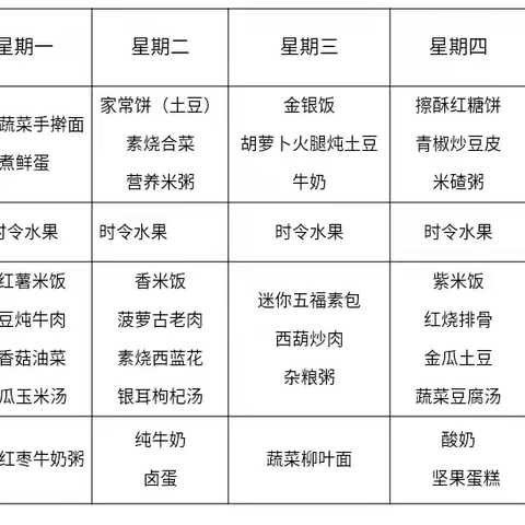 蔚县第二幼儿园 一周食谱 【9月2日-9月6日】