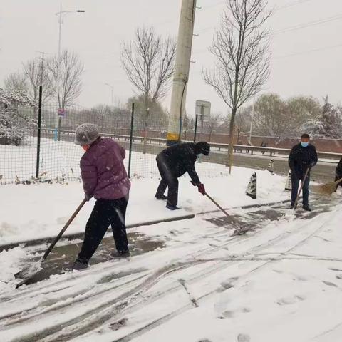 【东姚社区】齐心协力同行动 清扫积雪路畅通