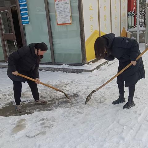 扫雪护行•情暖人心，北大街道西湖社区积极开展扫雪活动