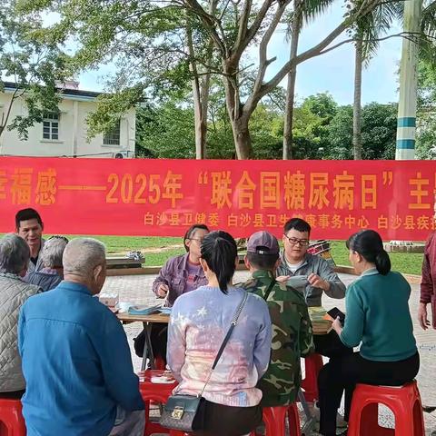 糖尿病与幸福感——白沙县卫生健康委组织开展2025年“联合国糖尿病日”主题宣传活动