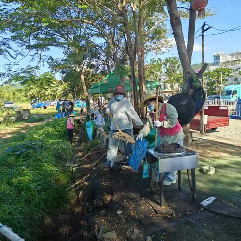 博后村联合包点单位项目中心开展周末大扫除