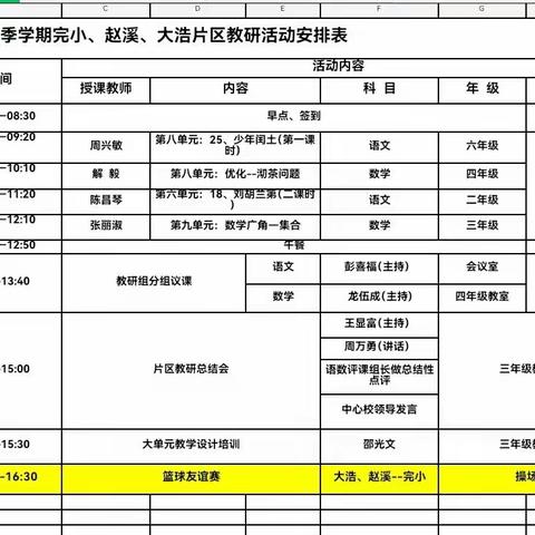 以研促教，共同进步（完小、赵溪小学、大浩小学片区教研活动美篇