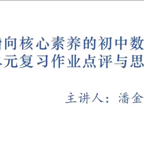 指向核心素养单元复习作业的点评与思考——专题学习活动(三)