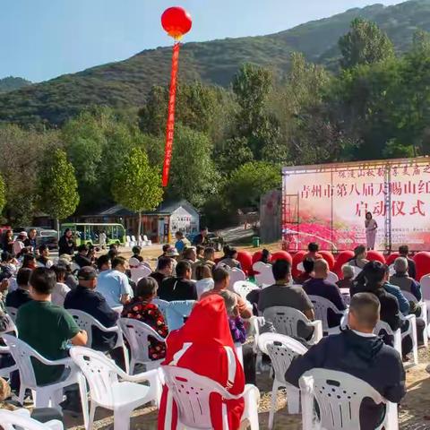 青州市2024年第八届天赐山红叶艺术节启动 ‍ ‍ ‍      10月11日上午，“探·漫山秋韵 享·美庙之旅”青州市2024年第八届天赐山红叶艺术节启动仪式暨青州融媒俱乐部签约授牌仪式在天赐山景区举行。