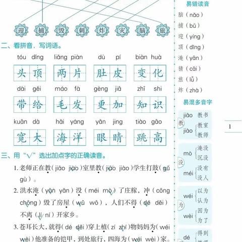 二年级上册知识点整理